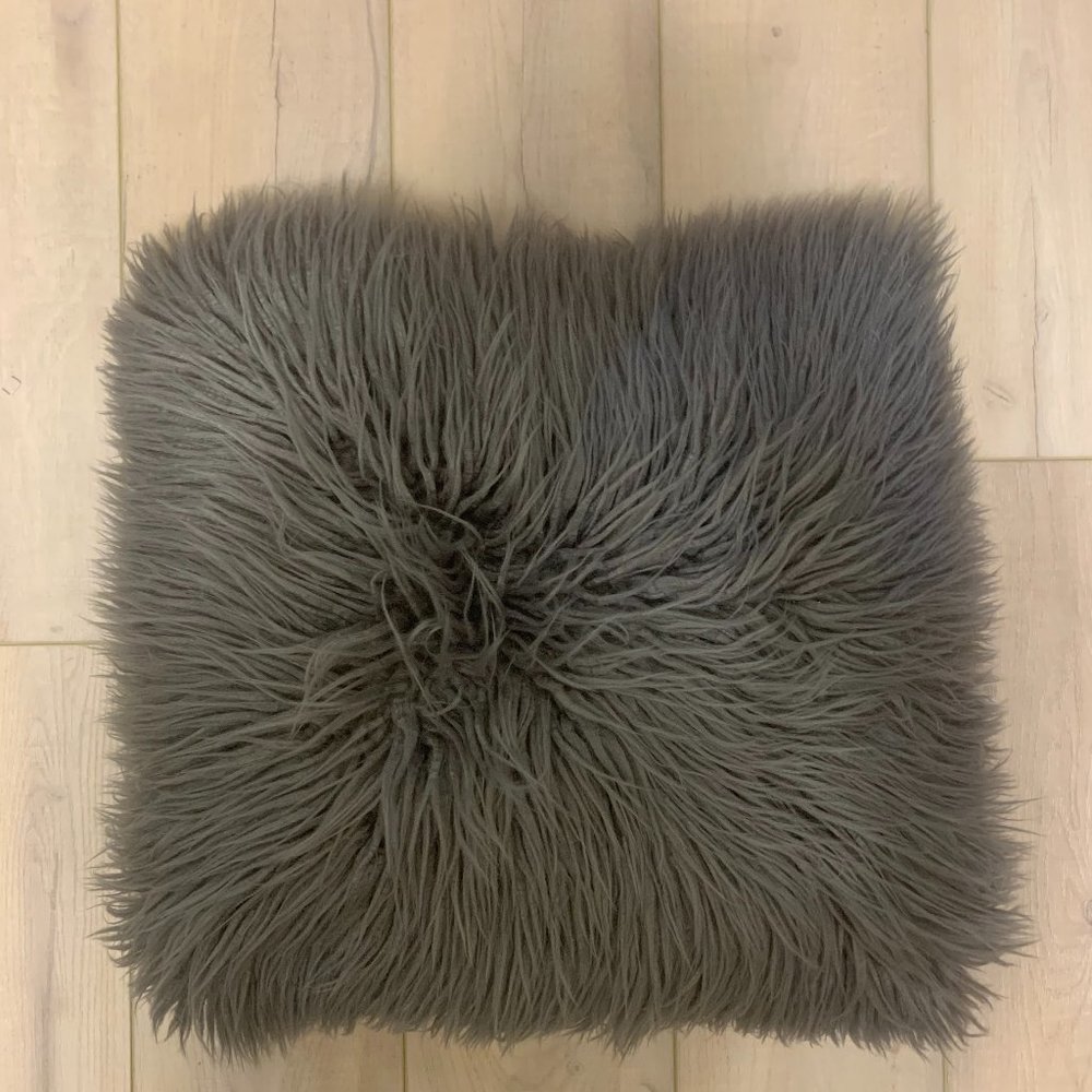 Grey Shag pillow